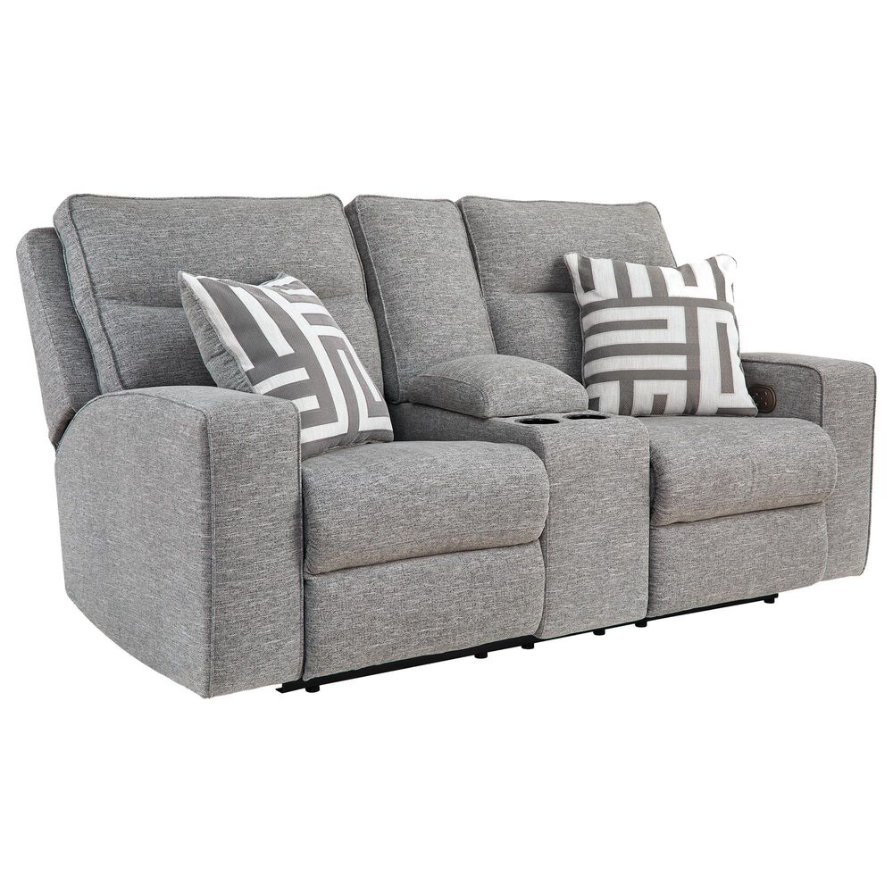 Ashley Biscoe Power Reclining Loveseat in Pewter, , large