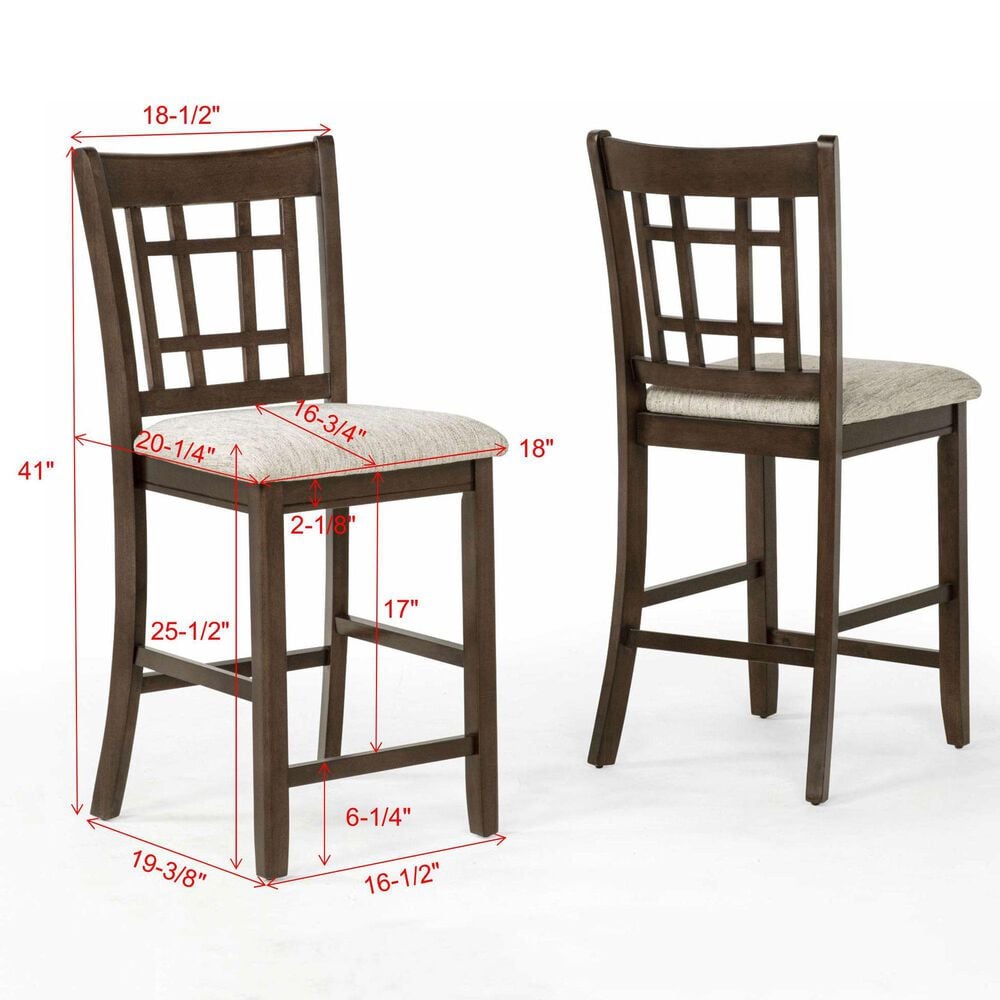 Crown Mark Hartwell 5-Piece Counter Height Dining Set in Dark Brown, , large