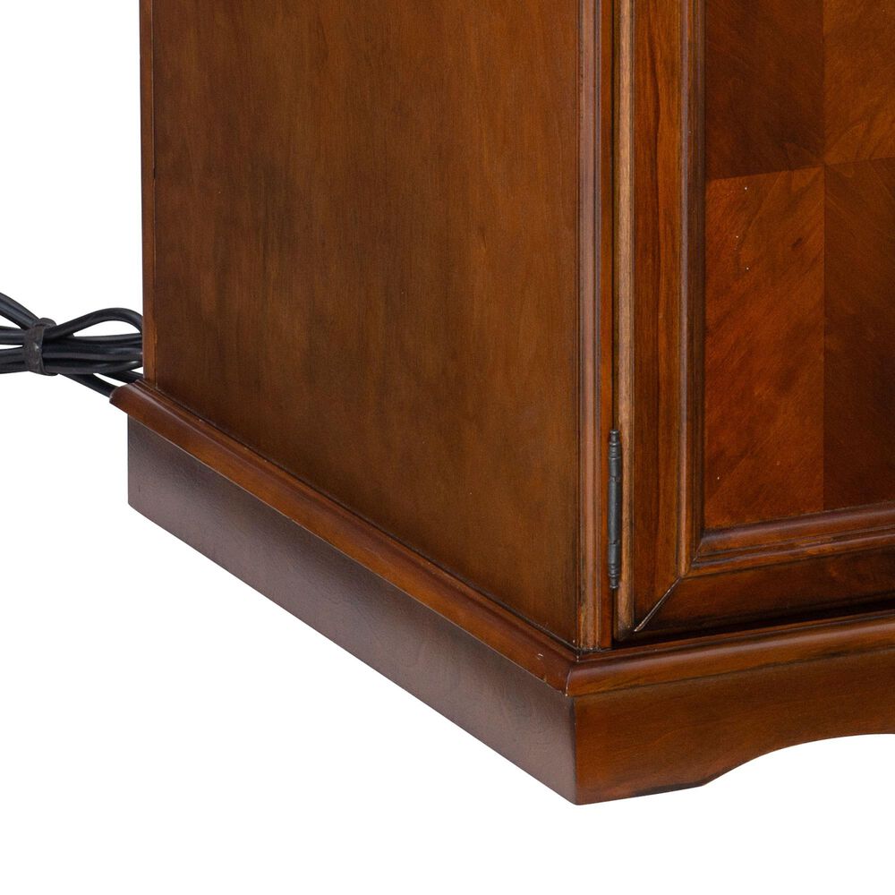 Linon Home Decor Barron Accent Table with USB Charging Station in Hazelnut, , large