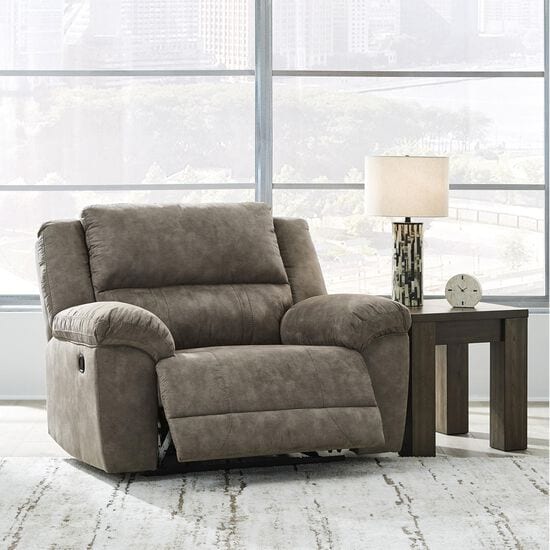 Ashley Laresview Manual Zero Wall Wide Seat Recliner in Fossil