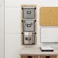 Maple and Jade 3-Slot Decorative Magazine Rack Holder with Suspended Baskets and Label Slot in Matte Black and Brown, , large