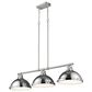 Golden Lighting Duncan 3-Light Pendant with Chrome Shade in Pewter, , large