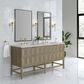 James Martin Vanities Emmeline 72" Double Bathroom Vanity in Pebble Oak with 3 cm Victorian Silver Quartz Top and Rectangular Sinks, , large