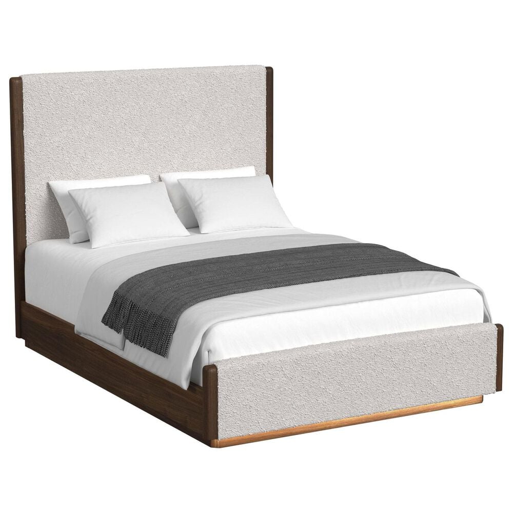37B Brisbane Queen Upholstered Bed in Brown with Lighting, , large