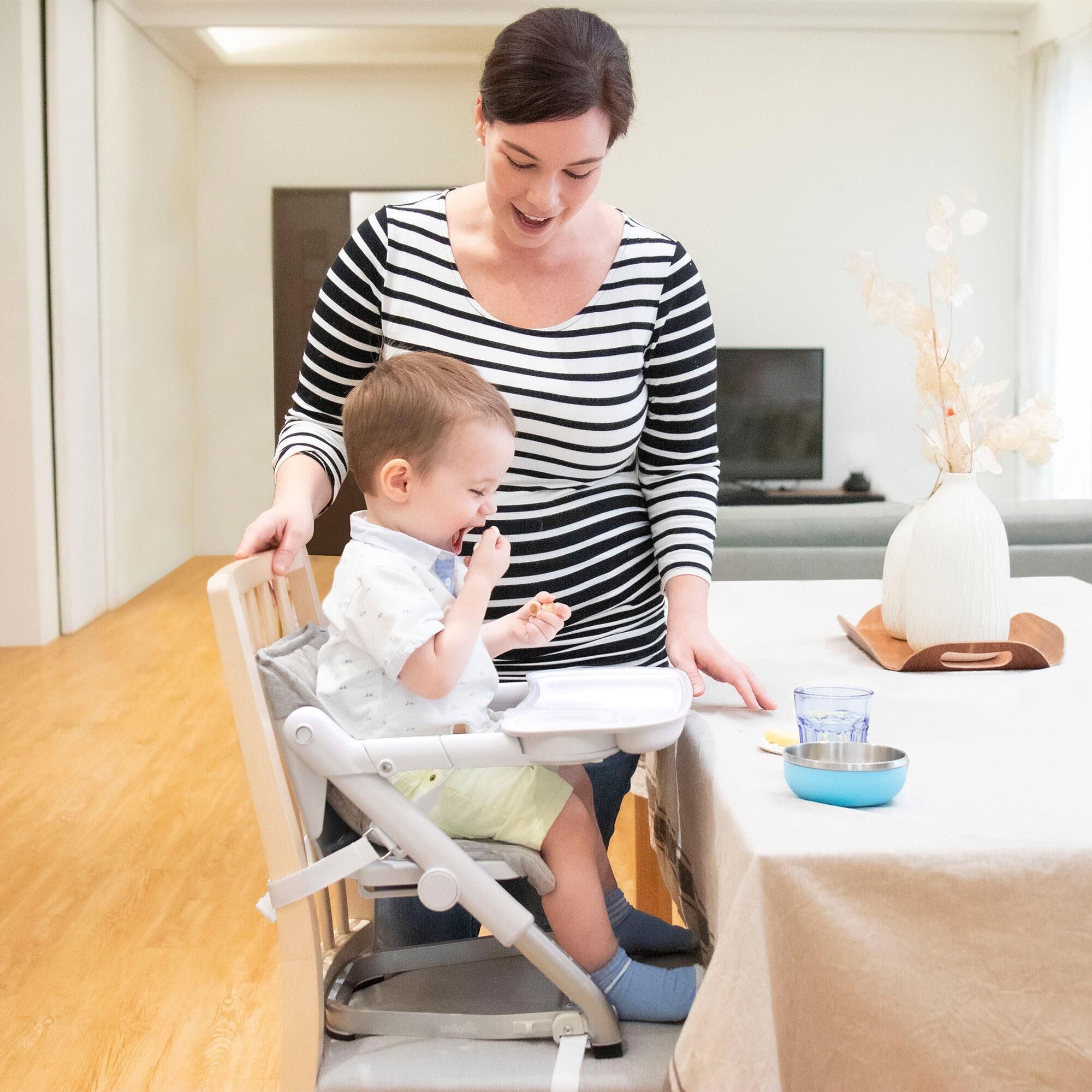 Unilove Feed Me 3 In 1 Travel High Chair Booster Seat in Gray NFM
