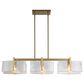 Golden Lighting Aenon 3-Light Wide Linear Pendant with Hammered Water Glass Shade in Brushed Champagne Bronze, , large