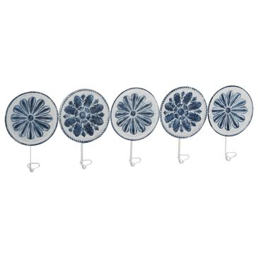 Maple and Jade 37" x 11" Wall Hook in Blue and White, , large