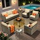 HOMLUX 8-Piece Outdoor Patio Furniture Set in Beige, , large