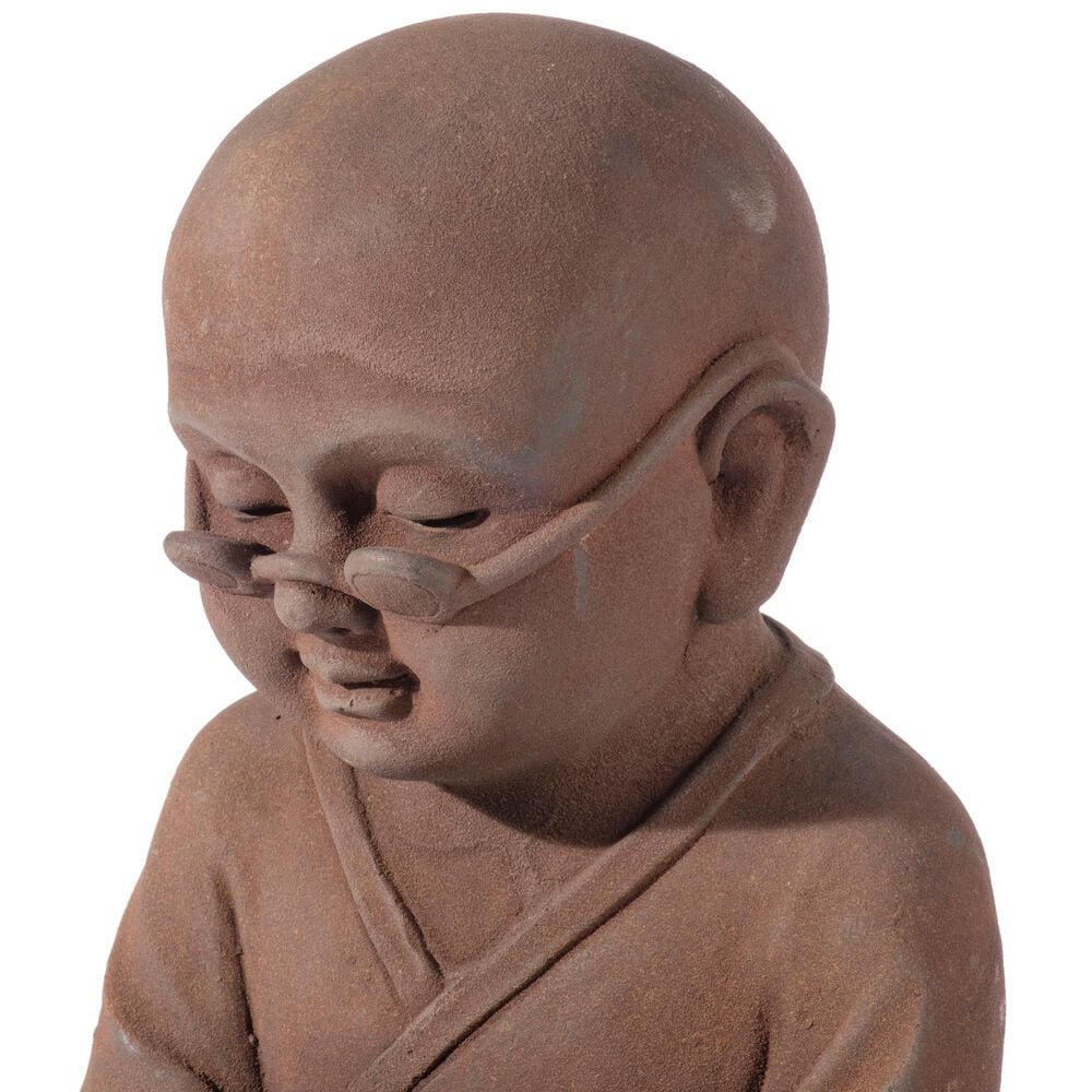 Alfresco Home Reading Buddha Patio Statue in Antique Rust, , large