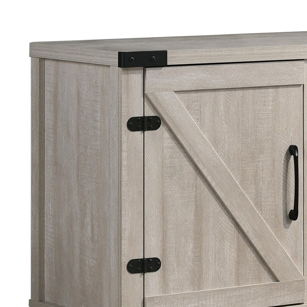 HOMLUX 58" TV Stand with Barn Cabinets and Open Shelves in Dusty Gray, , large