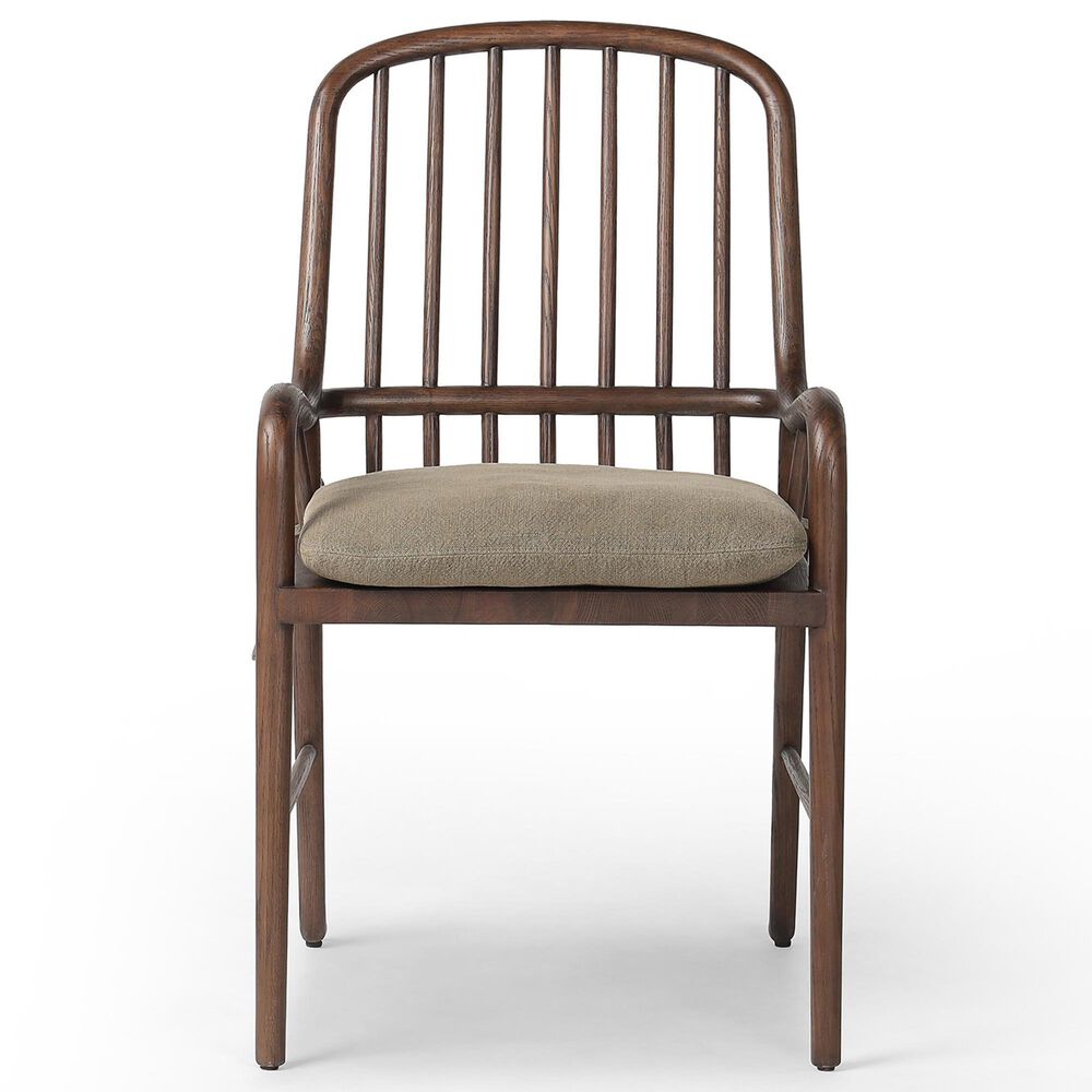 FOUR HANDS Brenna Dining Chair in Drifted Oak with Broadway Olive Cushion, , large