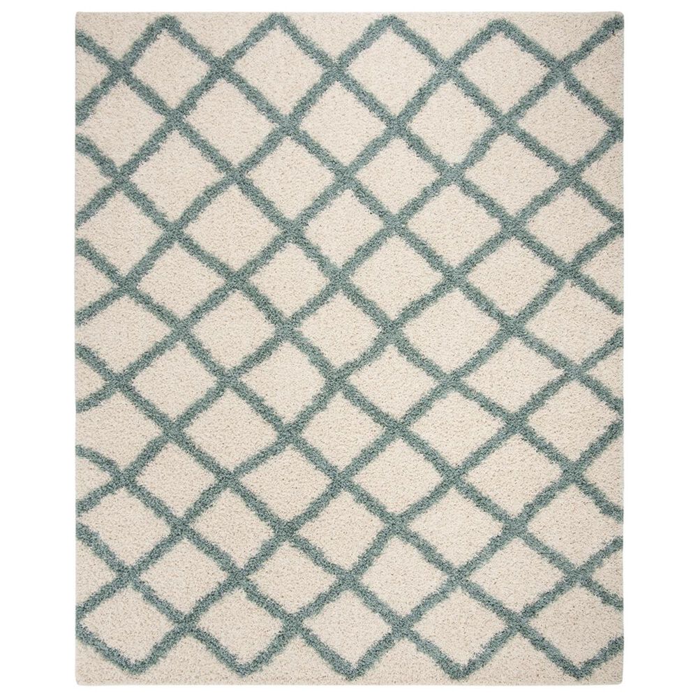 Safavieh Dallas Shag SGD258J-10 10" x 14" Ivory/Seafoam Area Rug, , large