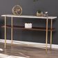 Southern Enterprises Ardmillan Storage Console Table in Brass, Tobacco, and White, , large