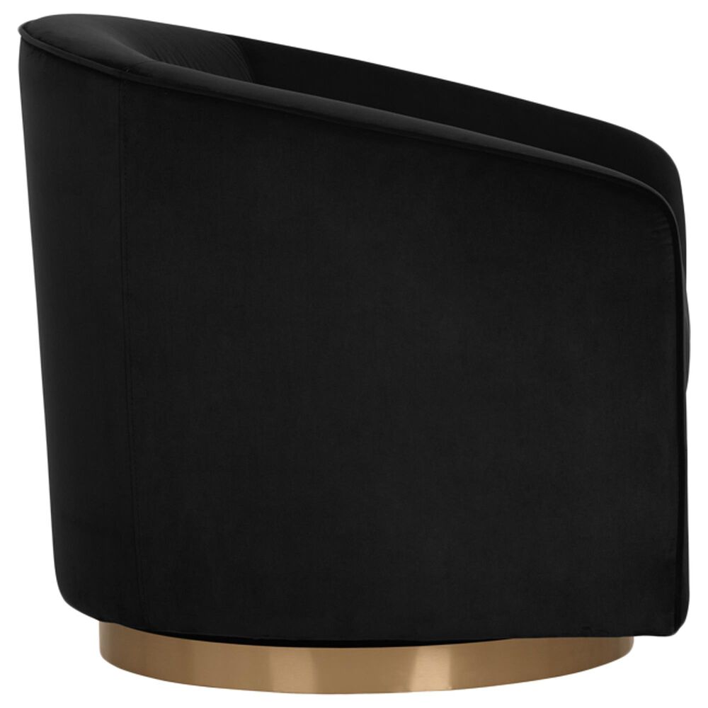 37B Hazel Swivel Lounge Chair in Black Sky Velvet, , large