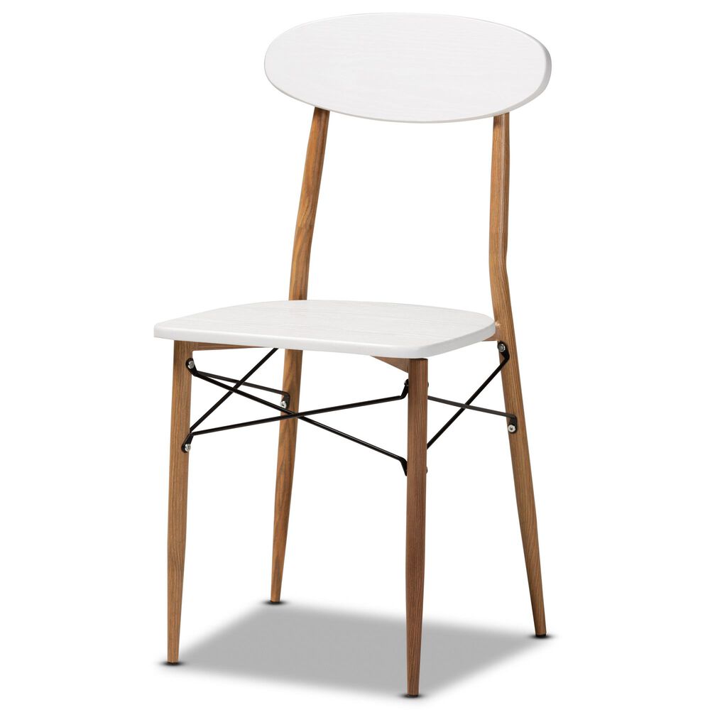 Baxton Studio Wayne 5-Piece Dining Set in White, , large