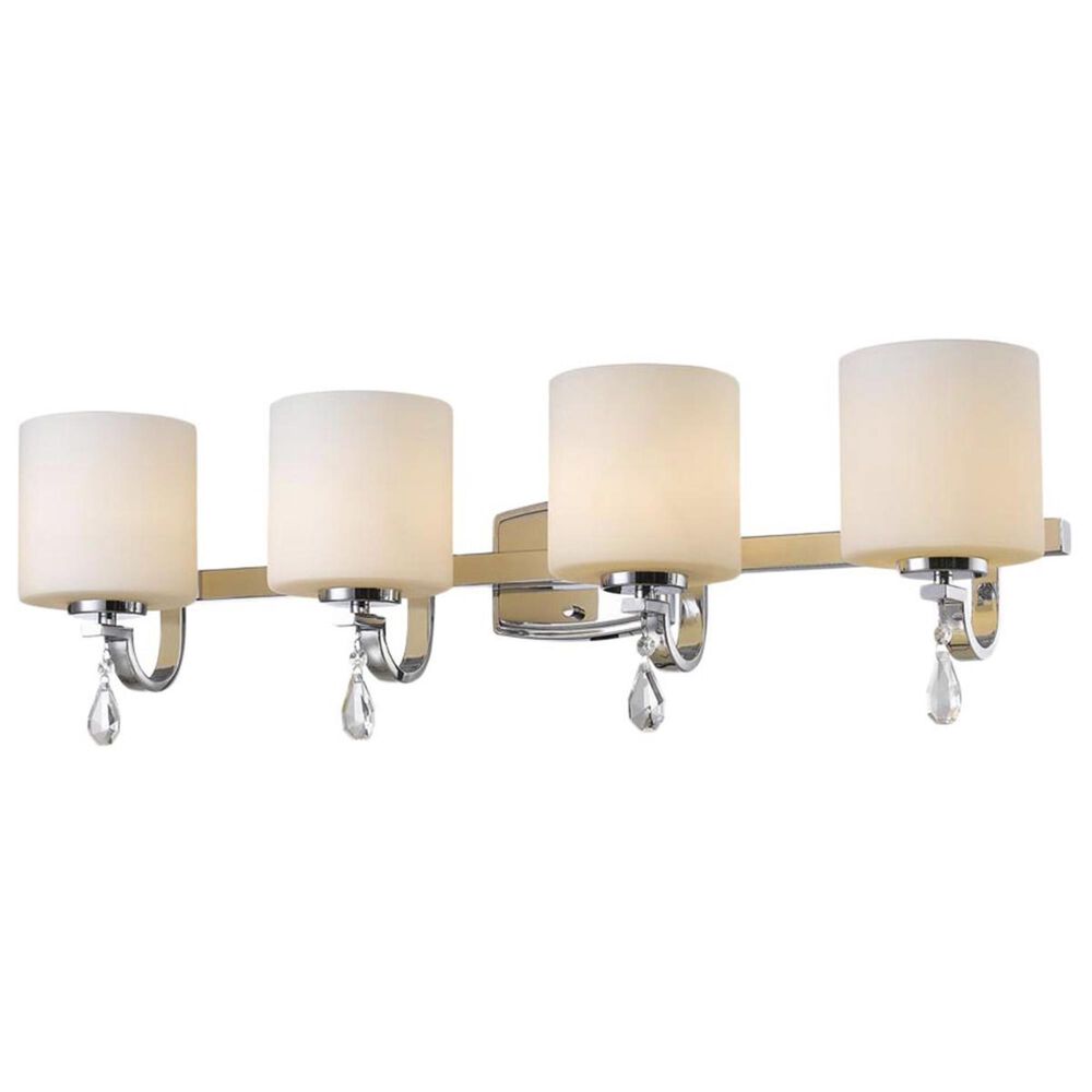 Golden Lighting Evette 4-Light Bath Vanity in Chrome with Opal Glass, , large