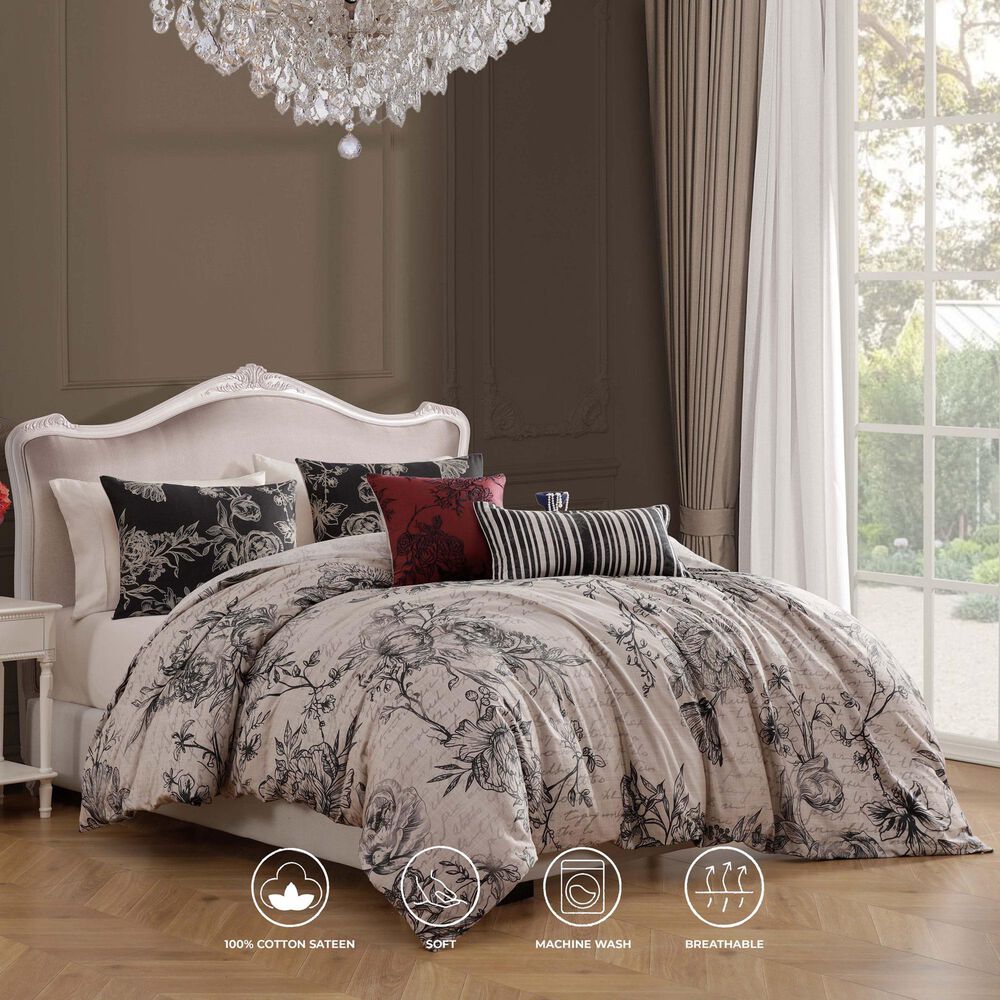 Bebejan 5-Piece Queen French Linen Comforter Set in Tan, , large