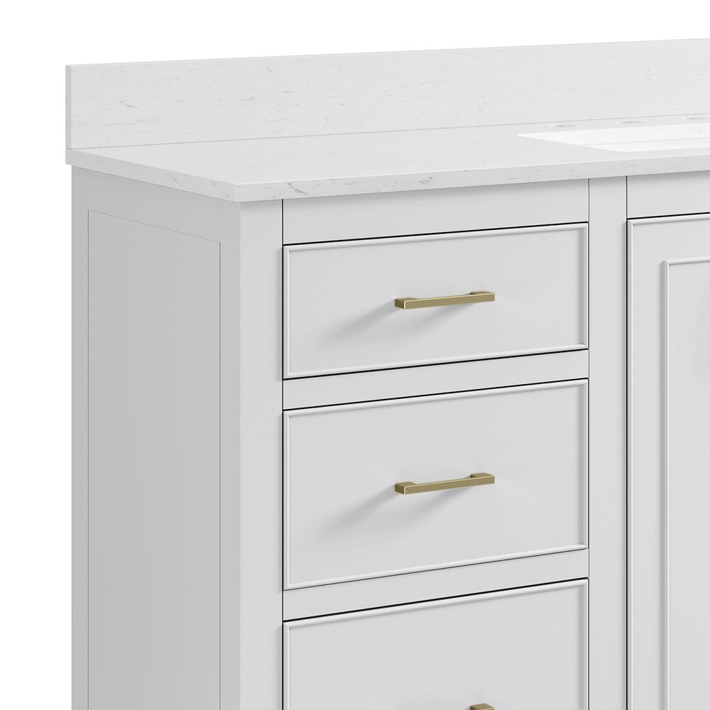 37B Lucerne 60" Single Bathroom Vanity in Bright White with Marble Top and Backsplash, , large
