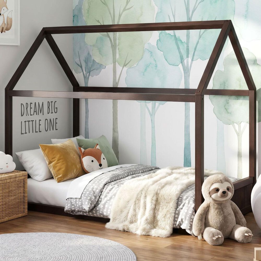 Mayberry Hill Sami Twin Canopy Montessori Bed in Espresso, , large
