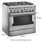 KitchenAid 36" Professional Dual Fuel Range in Stainless Steel, , large