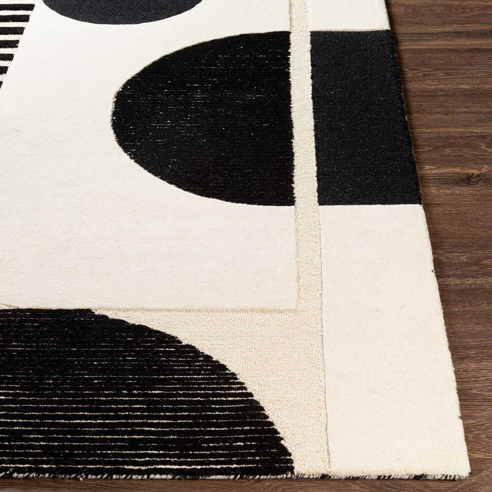 Surya Brooklyn BRO-2304 2&#39; x 3&#39; Black and Beige Area Rug, , large