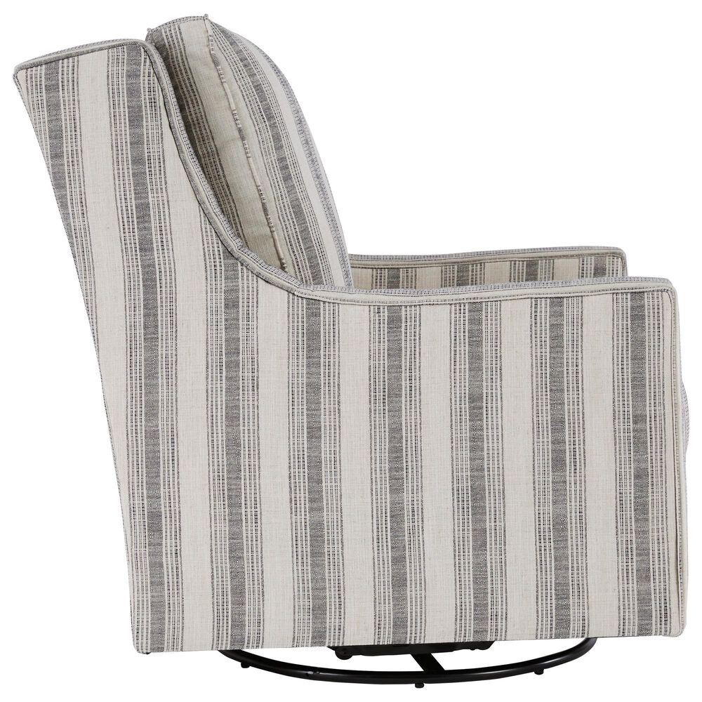 Ashley Kambria Swivel Glider Accent Chair in Canyon Ranch Ivory/Black, , large