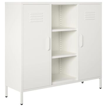 DHP Bonanza 2-Door Locker Console Table in White, , large