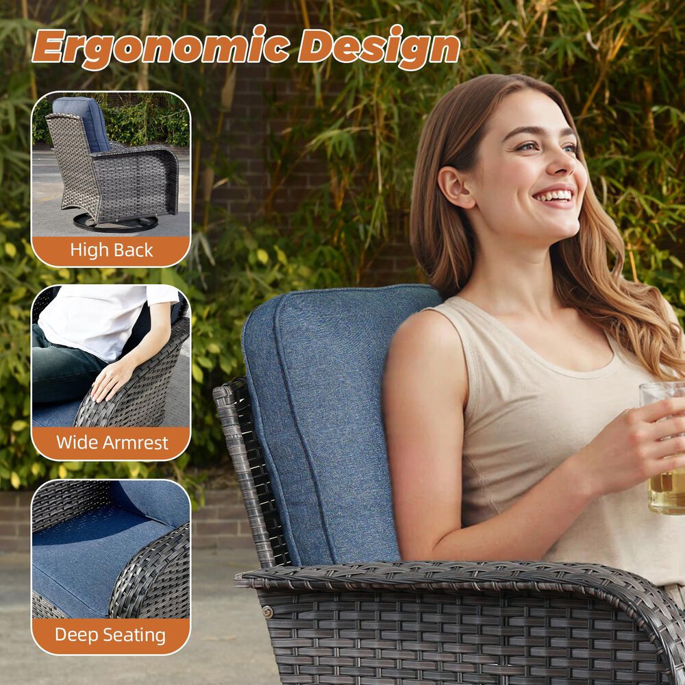 HOMLUX 7-Piece Patio Conversation Set in Denim Blue, , large