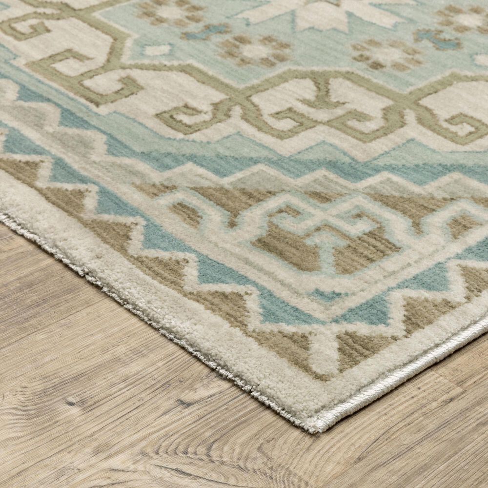 Oriental Weavers Maeve MAE03 Beige and Blue 6&#39;7&quot; x 9&#39;6&quot; Area Rug, , large