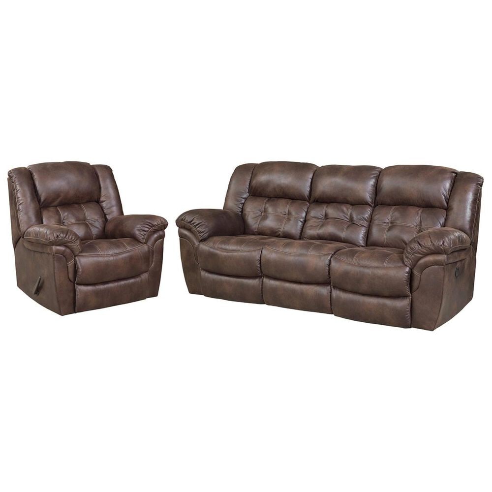 HomeStretch 2-Piece Reclining Sofa and Rocker Recliner in Chocolate, , large
