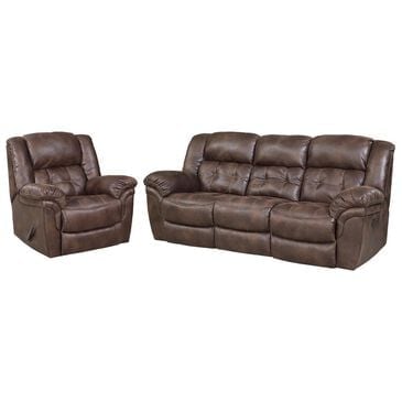HomeStretch 2-Piece Reclining Sofa and Rocker Recliner in Chocolate, , large
