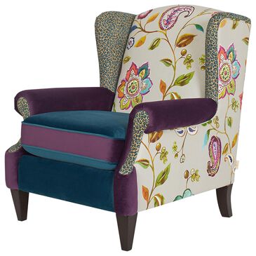 Jennifer Taylor Home Anya Arm Chair in Navy Blue, Purple, Red, Taupe and Green, , large