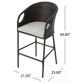 Hearth and Haven Outdoor Bar Stool with Waterproof Cushion in Multi-Brown (Set of 2), , large