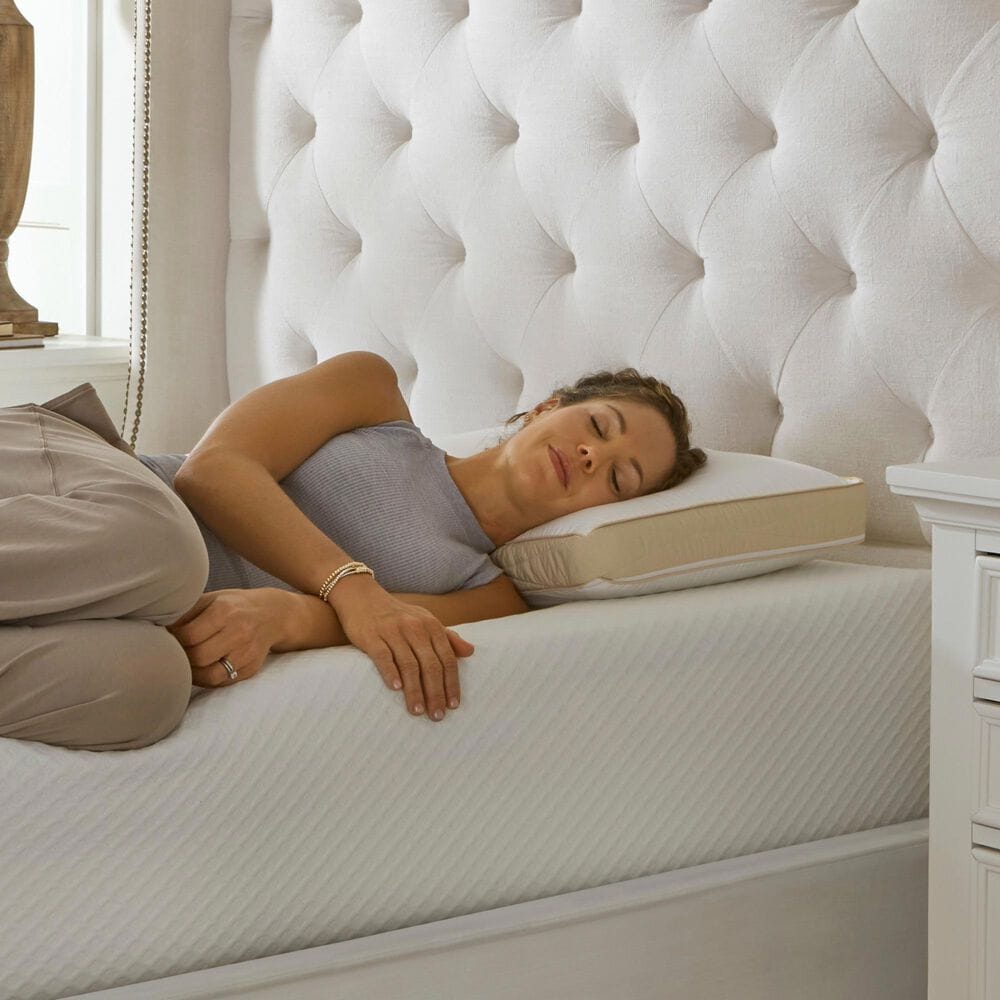 Isotonic Hybrid Bliss Memory Foam Gusset Queen Pillow in White, , large