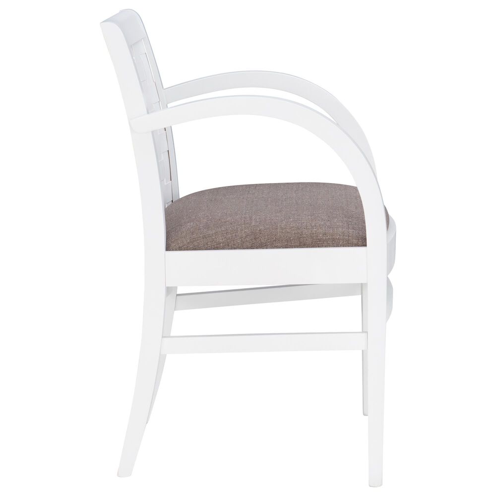 Linon Home Decor Samantha Woven Arm Chair in White, , large