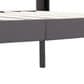 HOMLUX Full Upholstered Platform Bed Frame with Tufted Headboard in Dark Gray, , large