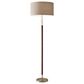 Adesso Hamilton Floor Lamp in Walnut and Antique Brass, , large
