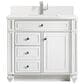 James Martin Vanities Bristol 36" Single Bathroom Vanity in Bright White with Single Hole 3 cm White Zeus Quartz Top and Rectangular Sink, , large