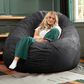 Jaxx 6" Cocoon Large Bean Bag Chair in Black, , large