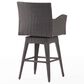 Hearth and Haven Modern Outdoor Swivel Bar Stool in Brown, , large