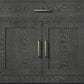 Lexora Home Abbey 36" Single Bathroom Vanity in Black Oak with 2 cm White Carrara Marble Top and Rectangular Sink, , large