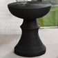 Hearth and Haven Outdoor Round Side Table with Ribbed Texture in Black, , large
