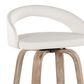 LumiSource Grotto Swivel Counter Stool with White Faux Leather Upholstery in Whitewashed Wood and Black (Set of 2), , large