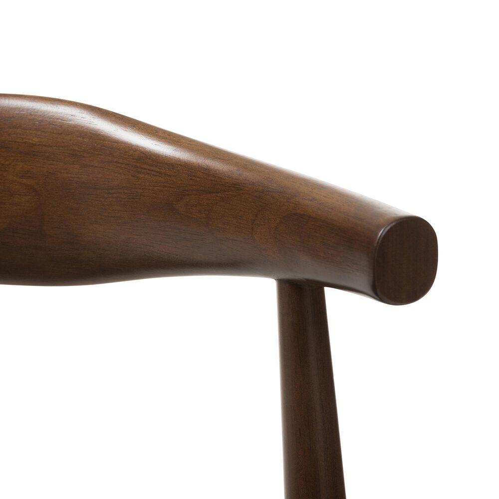 Baxton Studio Winton Side Chair with Black Cushion in Walnut Brown (Set of 2), , large