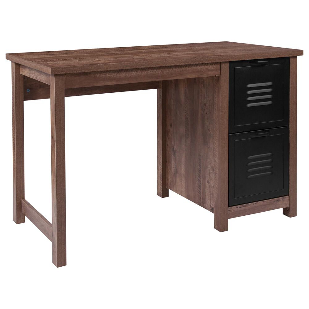 Flash Furniture New Lancaster 2 Drawer Desk in Brown, , large