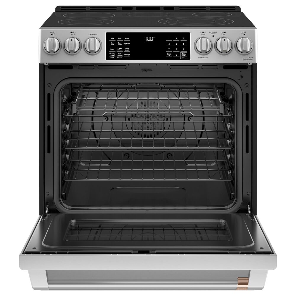 Cafe 4-Piece Kitchen Package with 22.1 Cu. Ft. French Door Refrigerator and Electric Range in Stainless Steel, , large