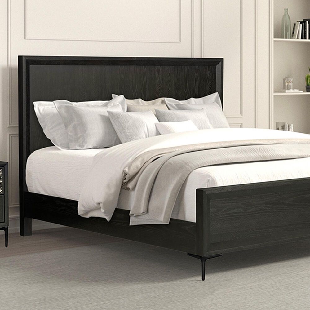 Furniture of America Bashford Queen Panel Bed in Natural Oak, , large