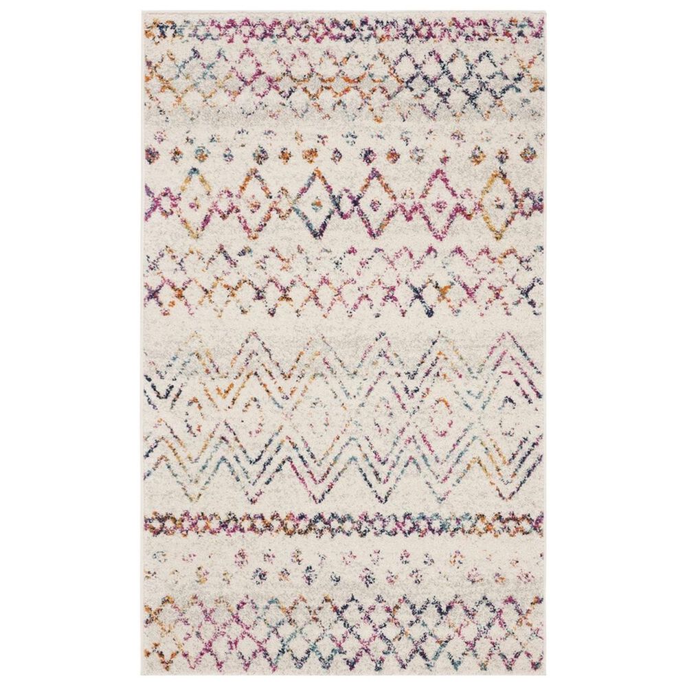 Safavieh Madison MAD798A 3" x 5" Ivory and Fuchsia Area Rug, , large