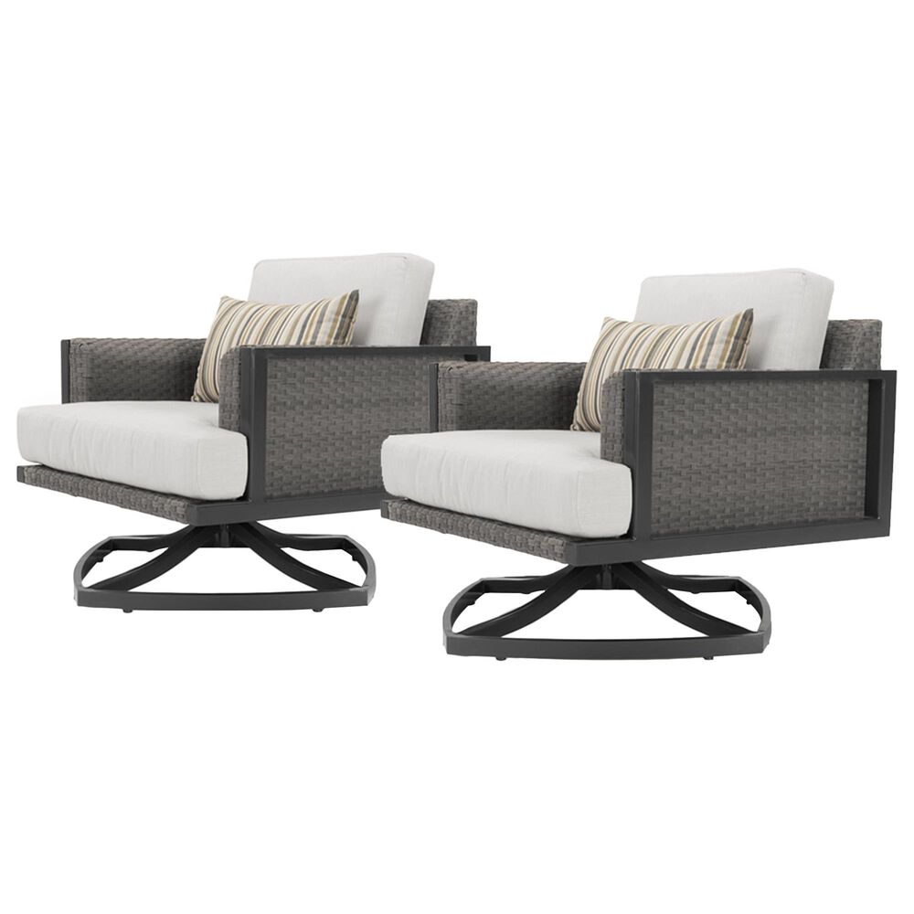 RST Brands Vistano Patio Swivel Club Chair in Gray - Set of 2, , large