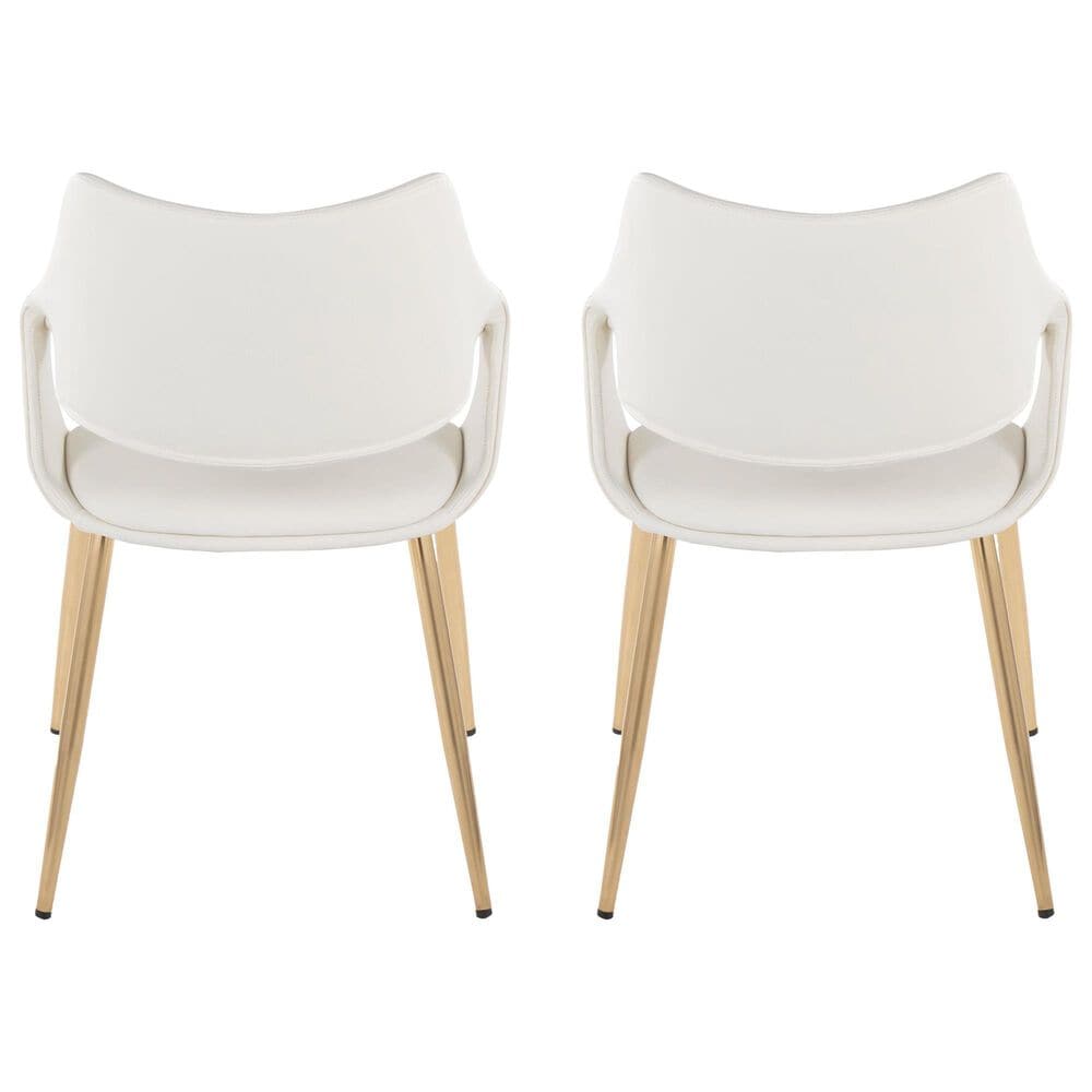 Lumisource Curvo Arm Chair with White Upholstered in Gold &#40;Set of 2&#41;, , large